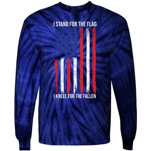 I Stand For The Flag I Kneel For The Fallen Usa Tie-Dye Long Sleeve Shirt