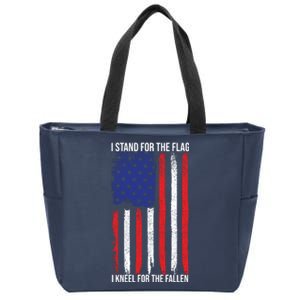 I Stand For The Flag I Kneel For The Fallen Usa Zip Tote Bag