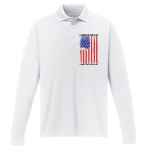 I Stand For The Flag I Kneel For The Fallen Usa Performance Long Sleeve Polo