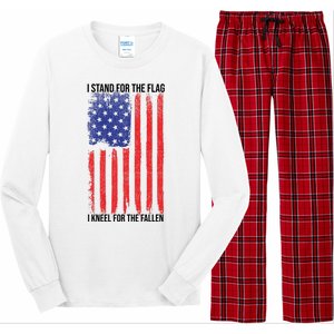 I Stand For The Flag I Kneel For The Fallen Usa Long Sleeve Pajama Set