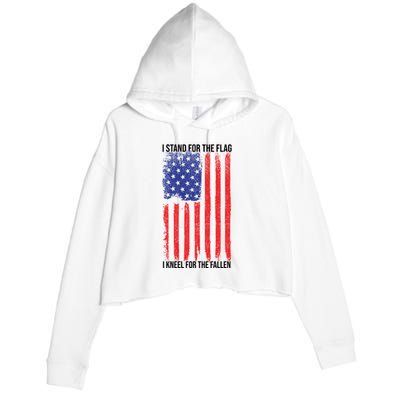 I Stand For The Flag I Kneel For The Fallen Usa Crop Fleece Hoodie