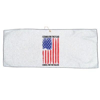 I Stand For The Flag I Kneel For The Fallen Usa Large Microfiber Waffle Golf Towel