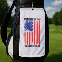 I Stand For The Flag I Kneel For The Fallen Usa Golf Towel