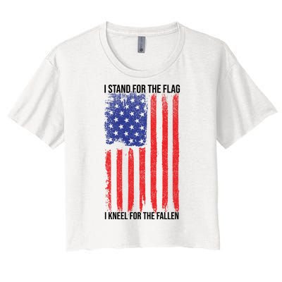 I Stand For The Flag I Kneel For The Fallen Usa Women's Crop Top Tee