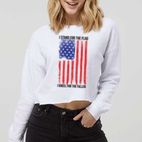 I Stand For The Flag I Kneel For The Fallen Usa Cropped Pullover Crew