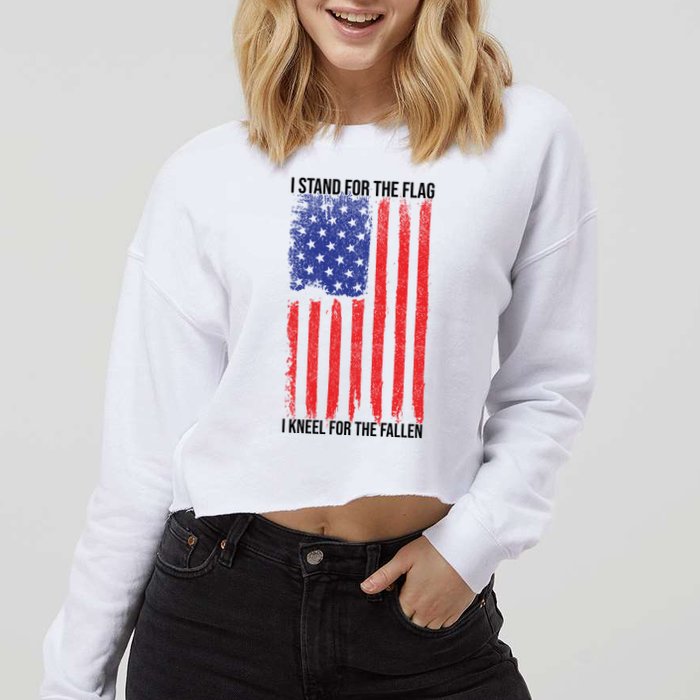 I Stand For The Flag I Kneel For The Fallen Usa Cropped Pullover Crew