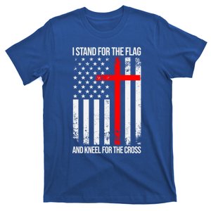 I Stand For The Flag And Kneel For The Cross Usa Flag Cool Gift T-Shirt