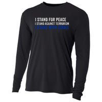 I Stand For Peace I Stand With Israel Usa Israeli Flag Jewish I Support Israel Cooling Performance Long Sleeve Crew