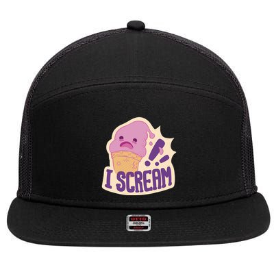 I Scream For Ice Cream Cute 7 Panel Mesh Trucker Snapback Hat
