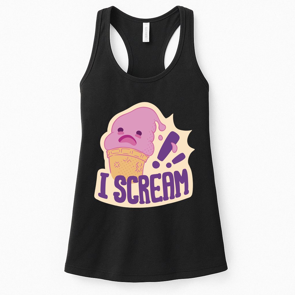 I Scream For Ice Cream Cute Womens Tank Top