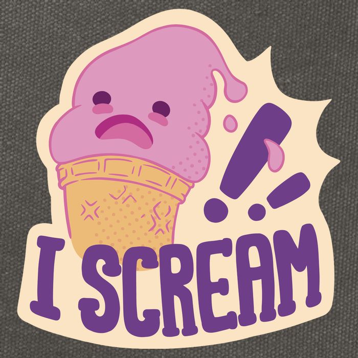 I Scream For Ice Cream Cute Cotton Canvas Backpack