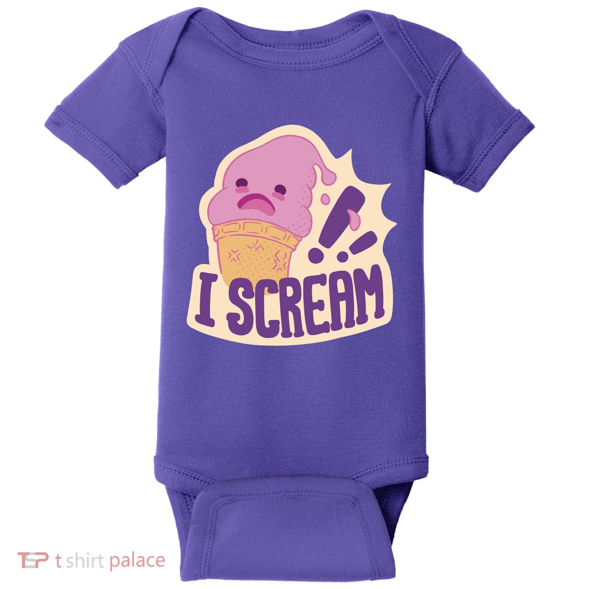 I Scream For Ice Cream Cute Baby Bodysuit