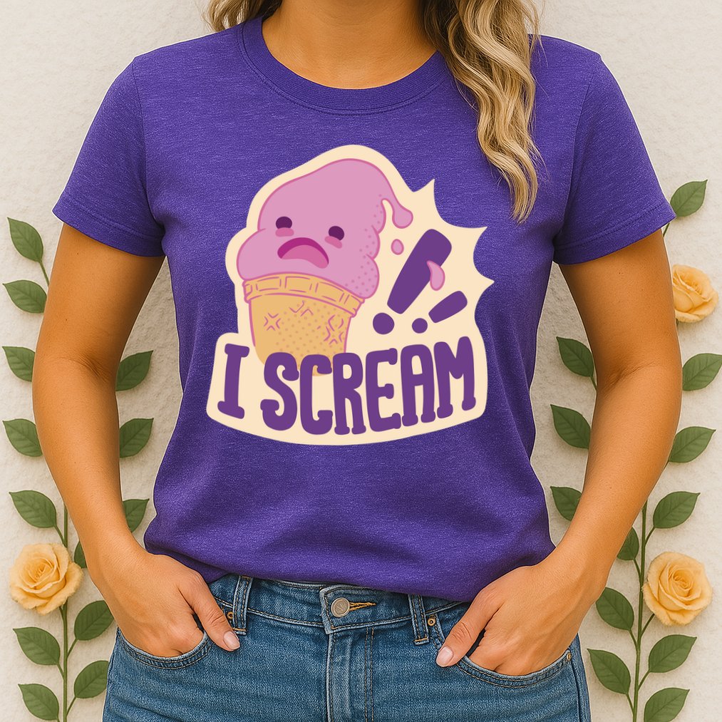 I Scream For Ice Cream Cute Womens T-Shirt