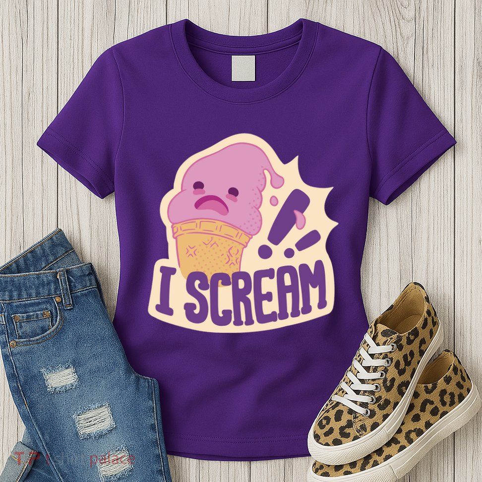 I Scream For Ice Cream Cute Womens T-Shirt