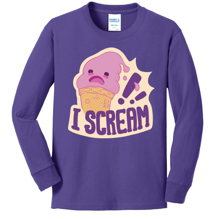 I Scream For Ice Cream Cute Kids Long Sleeve Shirt