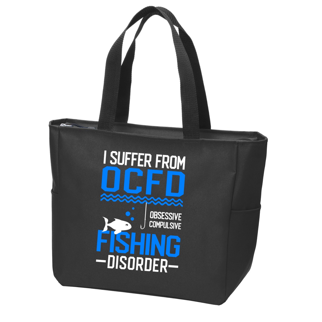 I Suffer From OCFD Fishing Discorder Cool Fish Daddy Zip Tote Bag