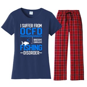 I Suffer From OCFD Fishing Discorder Cool Fish Daddy Women's Flannel Pajama Set