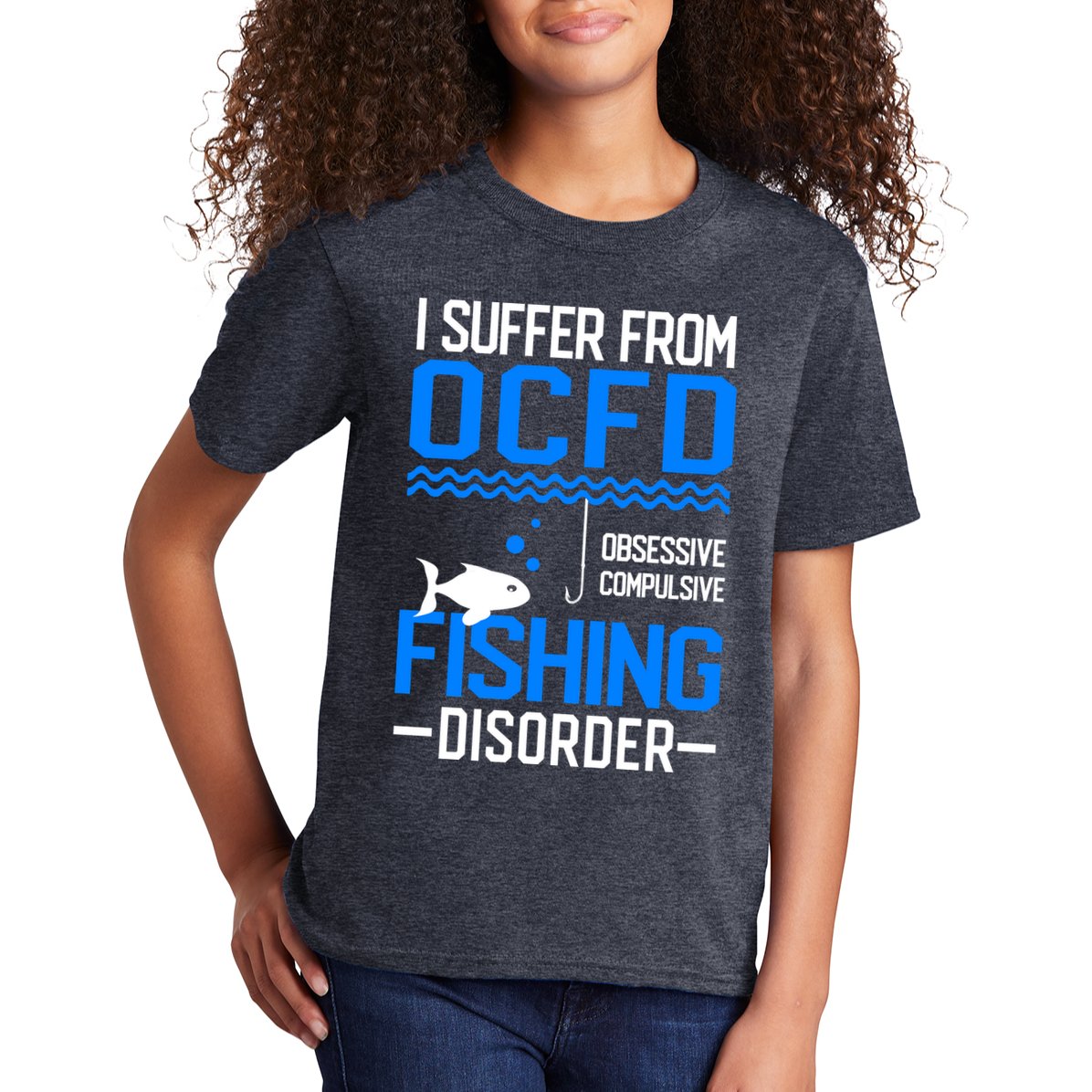I Suffer From OCFD Fishing Discorder Cool Fish Daddy Kids T-Shirt