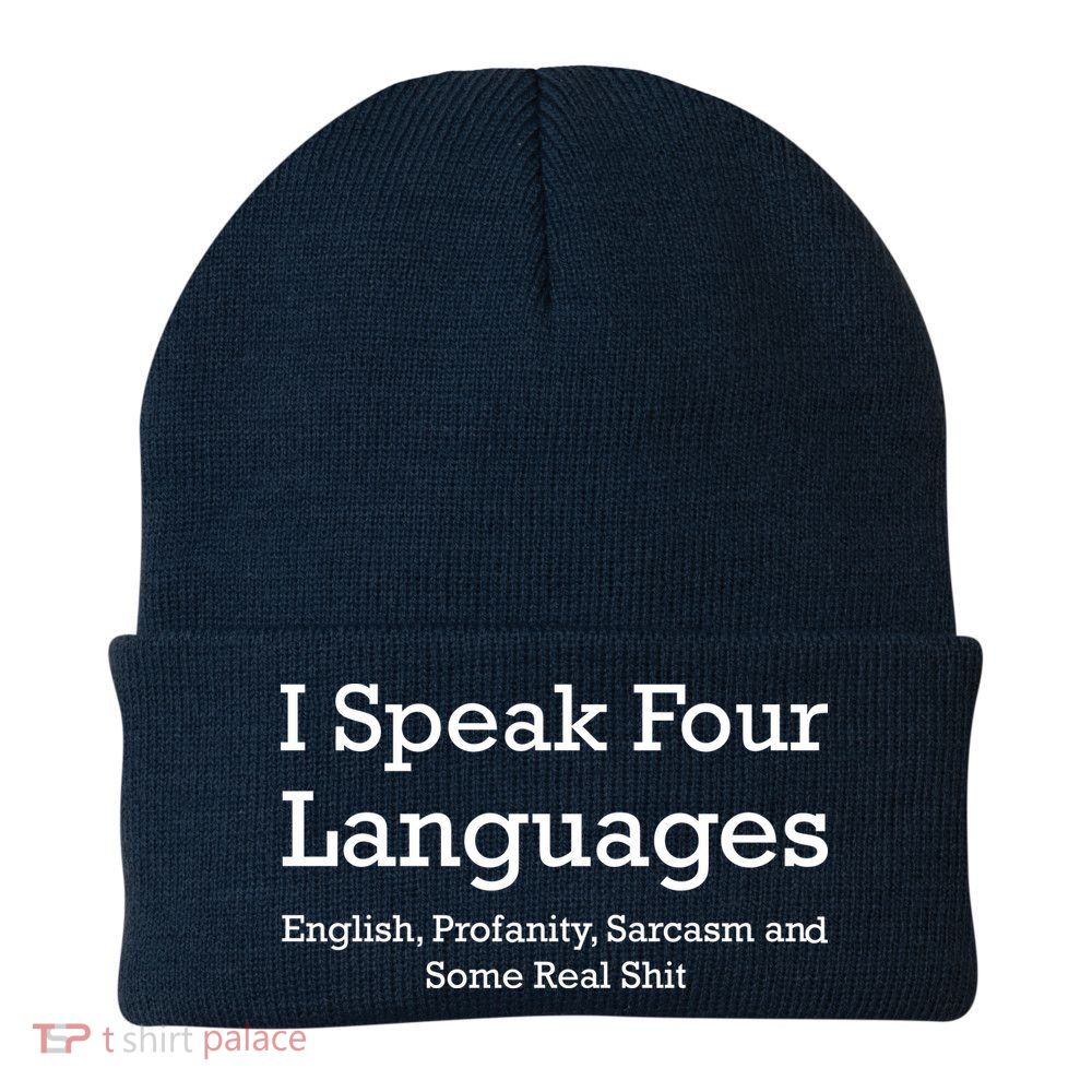 I Speak Four Languages | Funny Sayings Knit Cap Winter Beanie