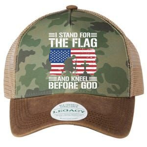 I Stand For The Flag And Kneel Before God Gift Legacy Tie Dye Trucker Hat