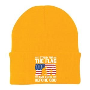 I Stand For The Flag And Kneel Before God Gift Knit Cap Winter Beanie