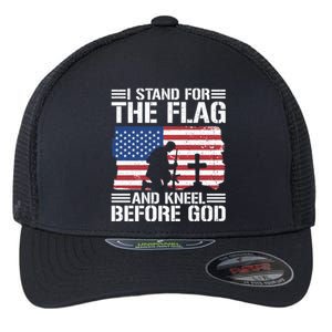 I Stand For The Flag And Kneel Before God Gift Flexfit Unipanel Trucker Cap