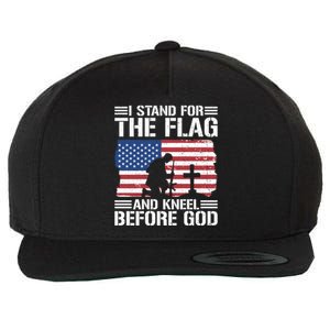 I Stand For The Flag And Kneel Before God Gift Wool Snapback Cap