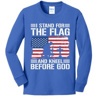 I Stand For The Flag And Kneel Before God Gift Kids Long Sleeve Shirt