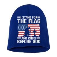 I Stand For The Flag And Kneel Before God Gift Short Acrylic Beanie