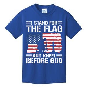 I Stand For The Flag And Kneel Before God Gift Kids T-Shirt