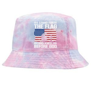 I Stand For The Flag And Kneel Before God Gift Tie-Dyed Bucket Hat