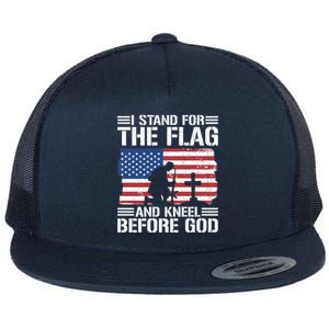 I Stand For The Flag And Kneel Before God Gift Flat Bill Trucker Hat