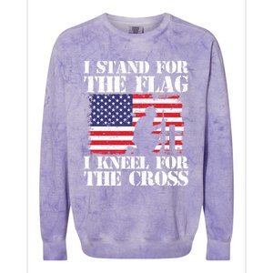 I Stand For The Flag I Kneel For The Cross 4th Of July Gift Colorblast Crewneck Sweatshirt