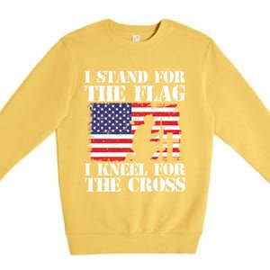 I Stand For The Flag I Kneel For The Cross 4th Of July Gift Premium Crewneck Sweatshirt