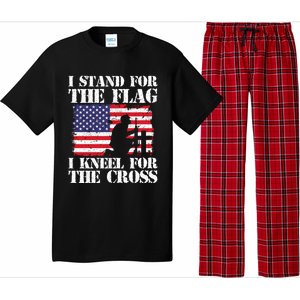 I Stand For The Flag I Kneel For The Cross 4th Of July Gift Pajama Set