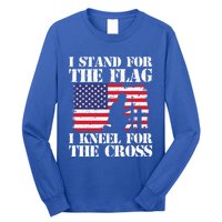 I Stand For The Flag I Kneel For The Cross 4th Of July Gift Long Sleeve Shirt