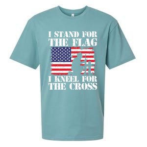 I Stand For The Flag I Kneel For The Cross 4th Of July Gift Sueded Cloud Jersey T-Shirt