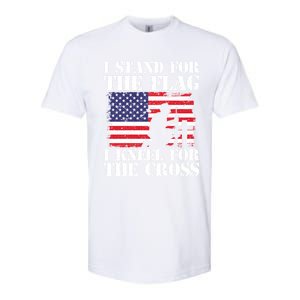 I Stand For The Flag I Kneel For The Cross 4th Of July Gift Softstyle CVC T-Shirt