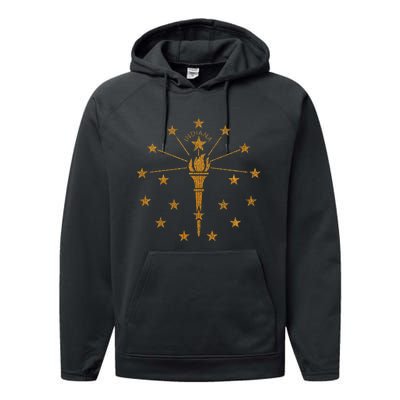 Indiana State Flag Graphic Performance Fleece Hoodie