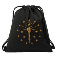 Indiana State Flag Graphic Drawstring Bag