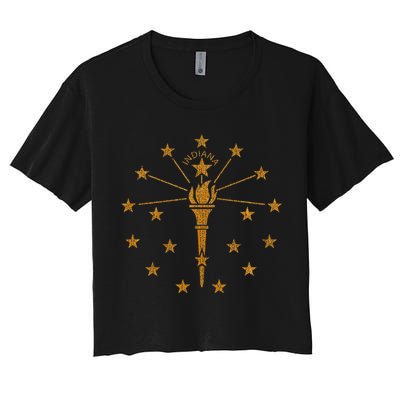Indiana State Flag Graphic Women's Crop Top Tee