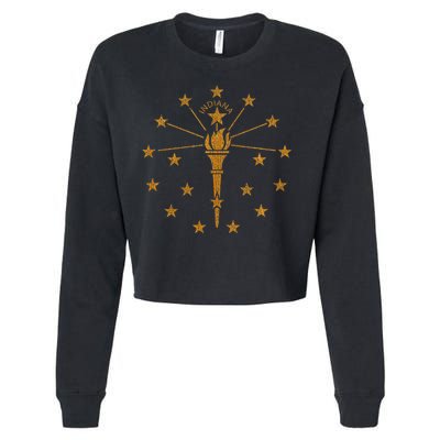 Indiana State Flag Graphic Cropped Pullover Crew