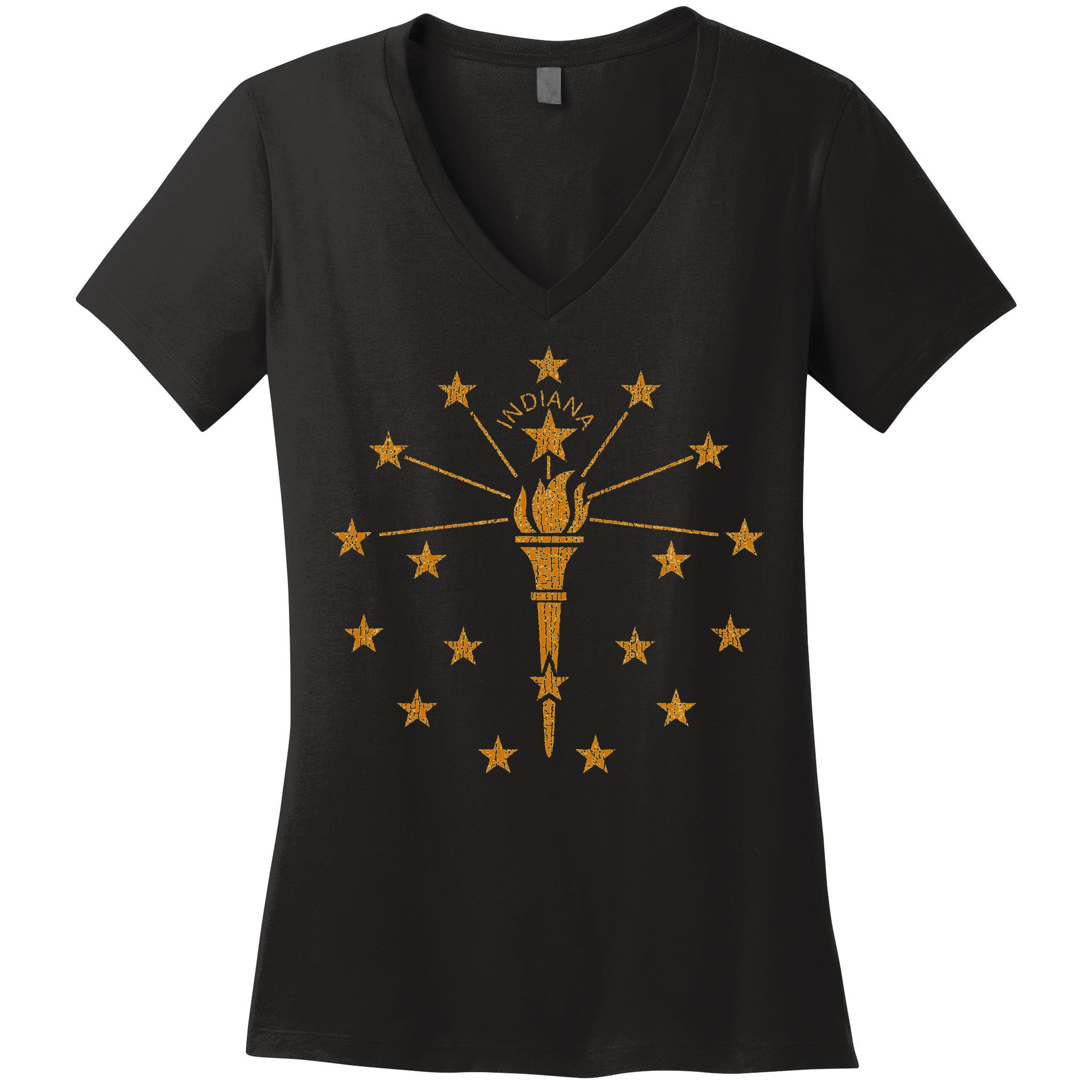 Indiana State Flag Graphic Women's V-Neck T-Shirt