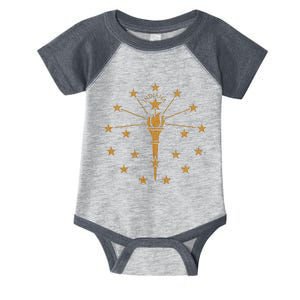 Indiana State Flag Graphic Infant Baby Jersey Bodysuit