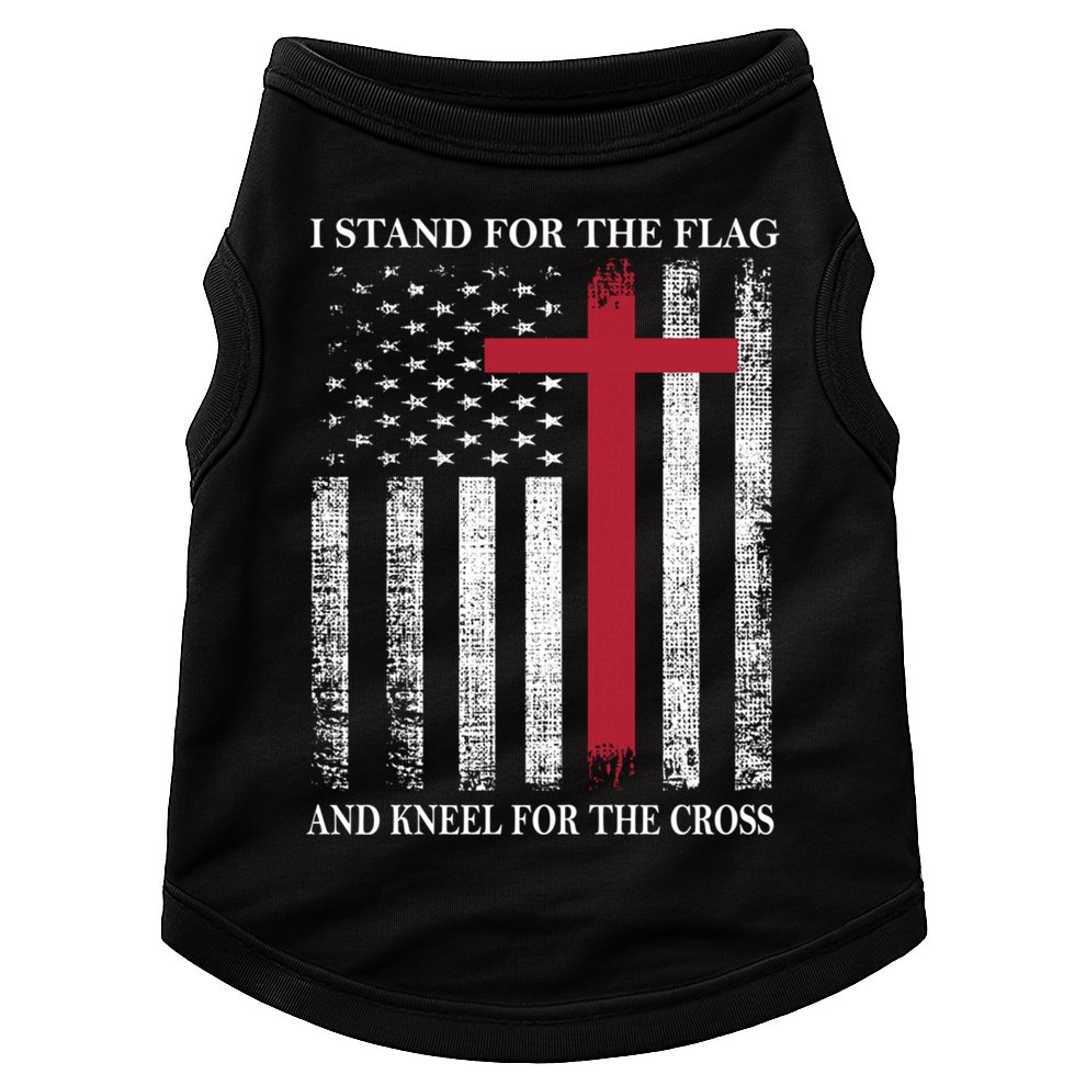 I Stand For The Flag And Kneel For The Cross American Flag Gift Doggie Tank