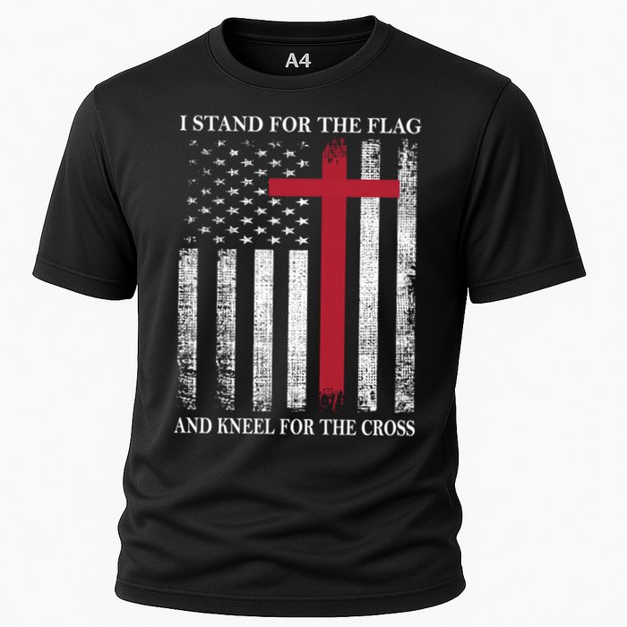 I Stand For The Flag And Kneel For The Cross American Flag Gift Performance Shirt