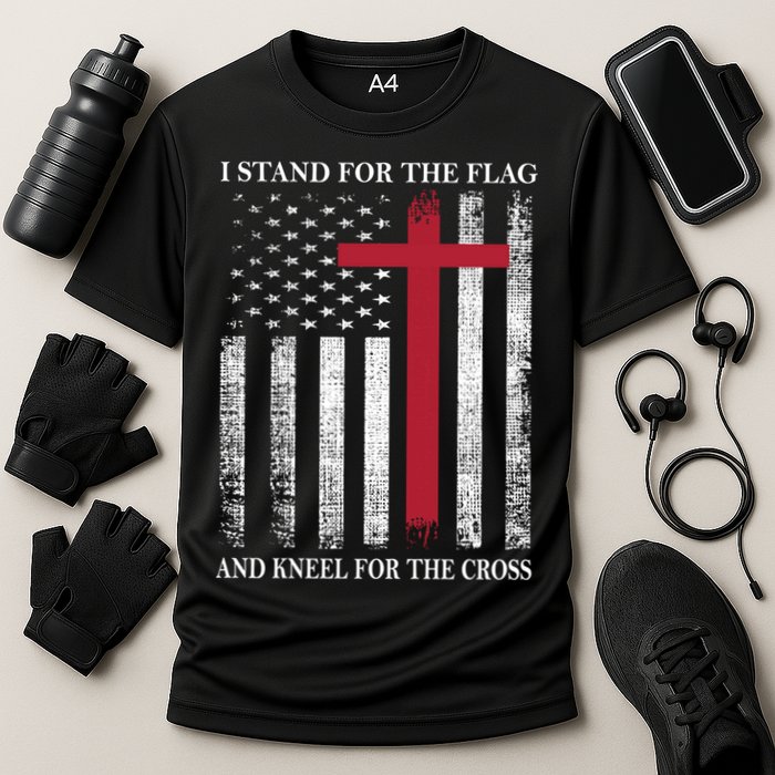 I Stand For The Flag And Kneel For The Cross American Flag Gift Performance Shirt