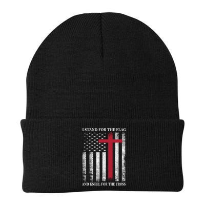 I Stand For The Flag And Kneel For The Cross American Flag Gift Beanie