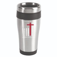 I Stand For The Flag And Kneel For The Cross American Flag Gift 16oz Travel Tumbler