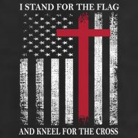 I Stand For The Flag And Kneel For The Cross American Flag Gift 25L Jumbo Tote